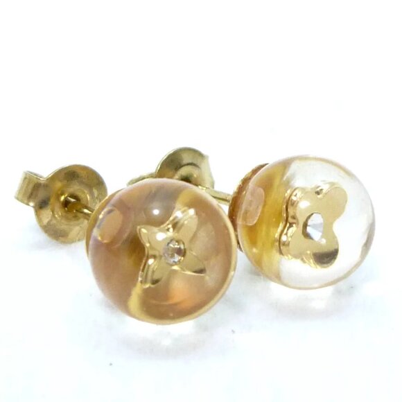 LOUIS VUITTON Bubble Earrings Clear/Pink Flower Earrings - Picture 6 of 9